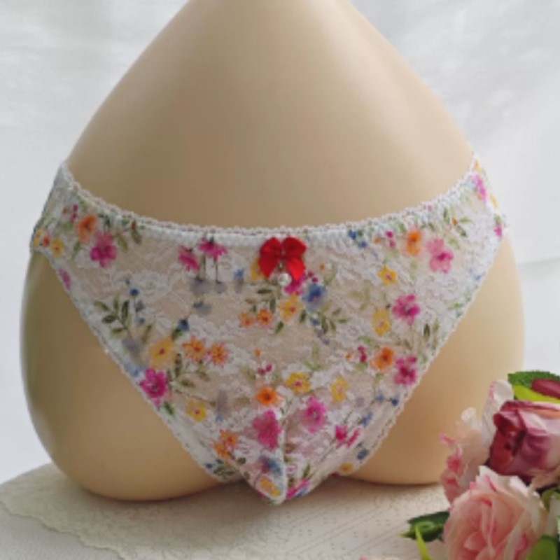 Embroidery Underwear - Прозрачные сексуальные мужские кружевные трусы с
