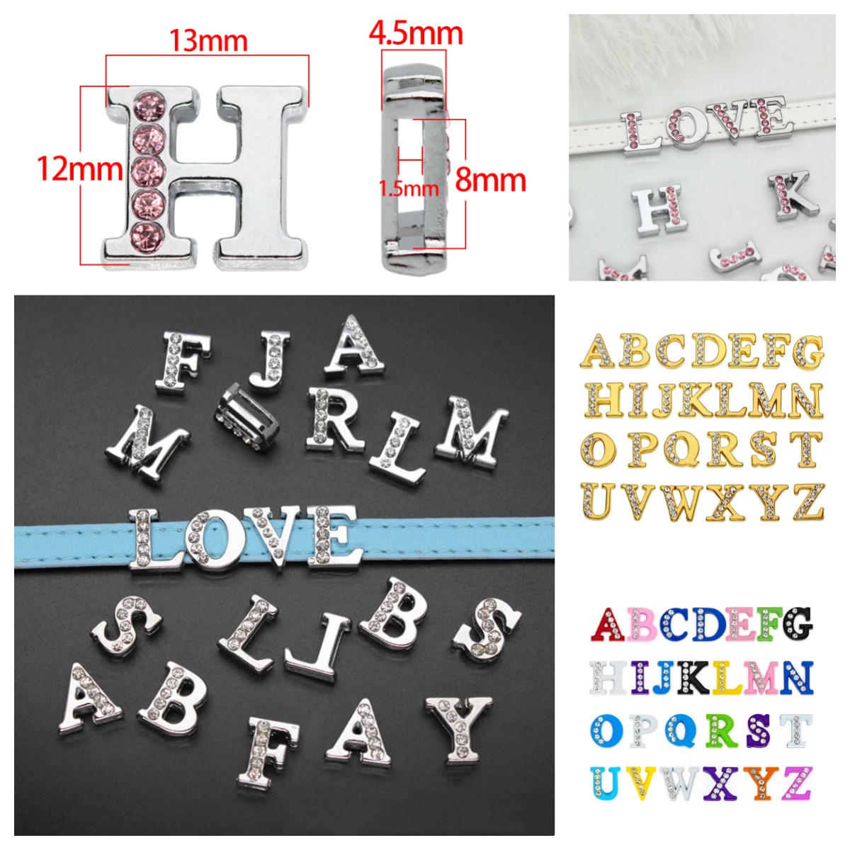 Embroidery Charm - 50 шт./лот, буквы-шармы для рукоделия, 8