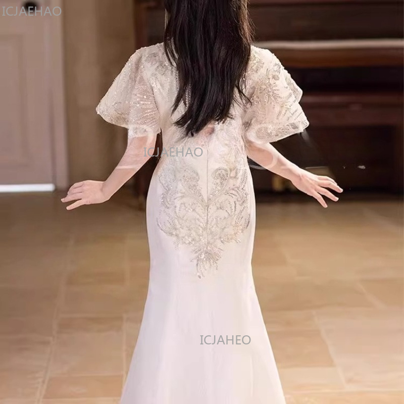 Белое детское платье-ципао в к – обзор и цена Embroidery White Dress