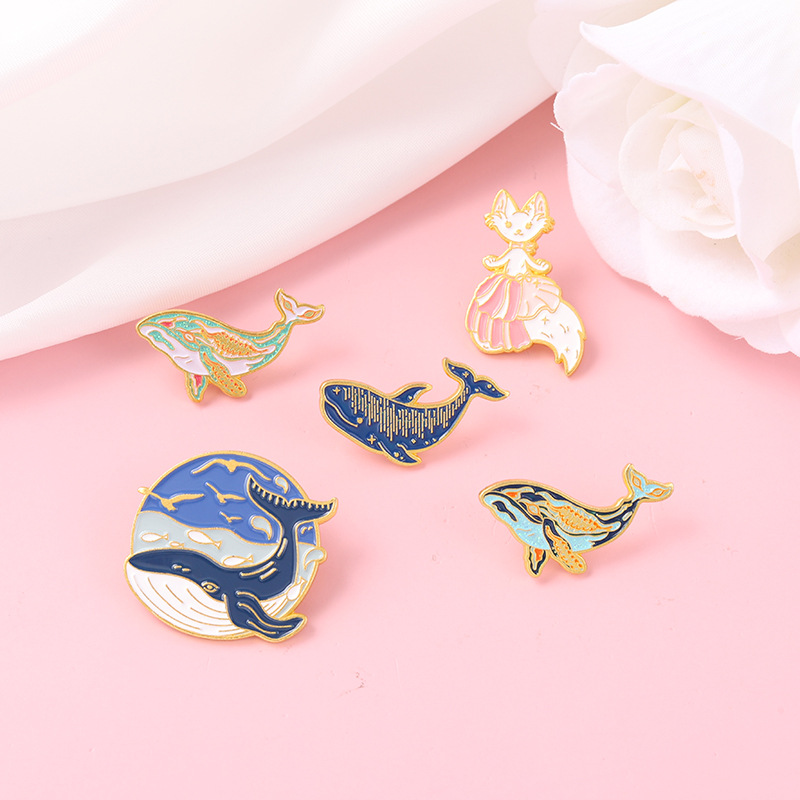 Эмалированная булавка с китом, – обзор и цена Embroidery Whale