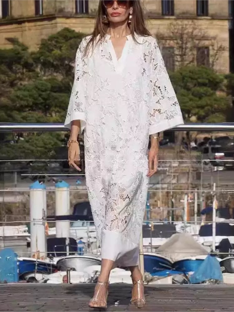 Белое платье с вышивкой и круж – обзор и цена Embroidery White Dress