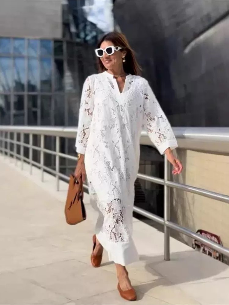 Белое платье с вышивкой и круж – обзор и цена Embroidery White Dress